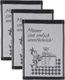 ROSS Geschirrtuch 3er-Set Schwarz Grau Sprüche 100% Baumwolle Bild 4