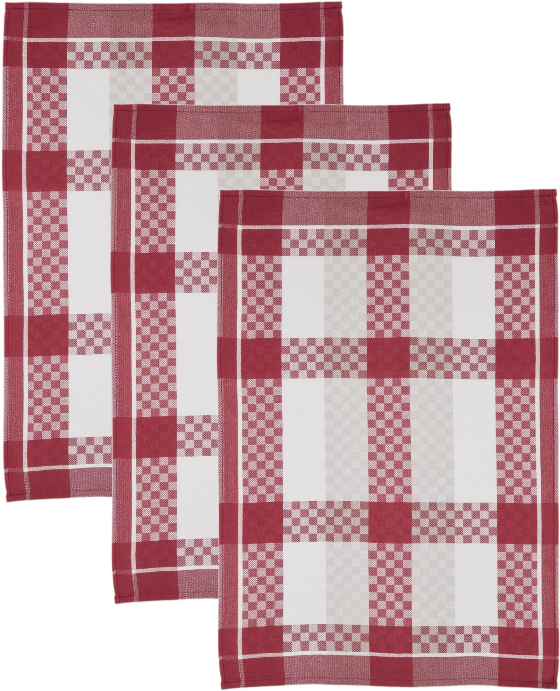ROSS Geschirrtuch Superior 3er Set 100% Baumwolle Vino Grau Weiß