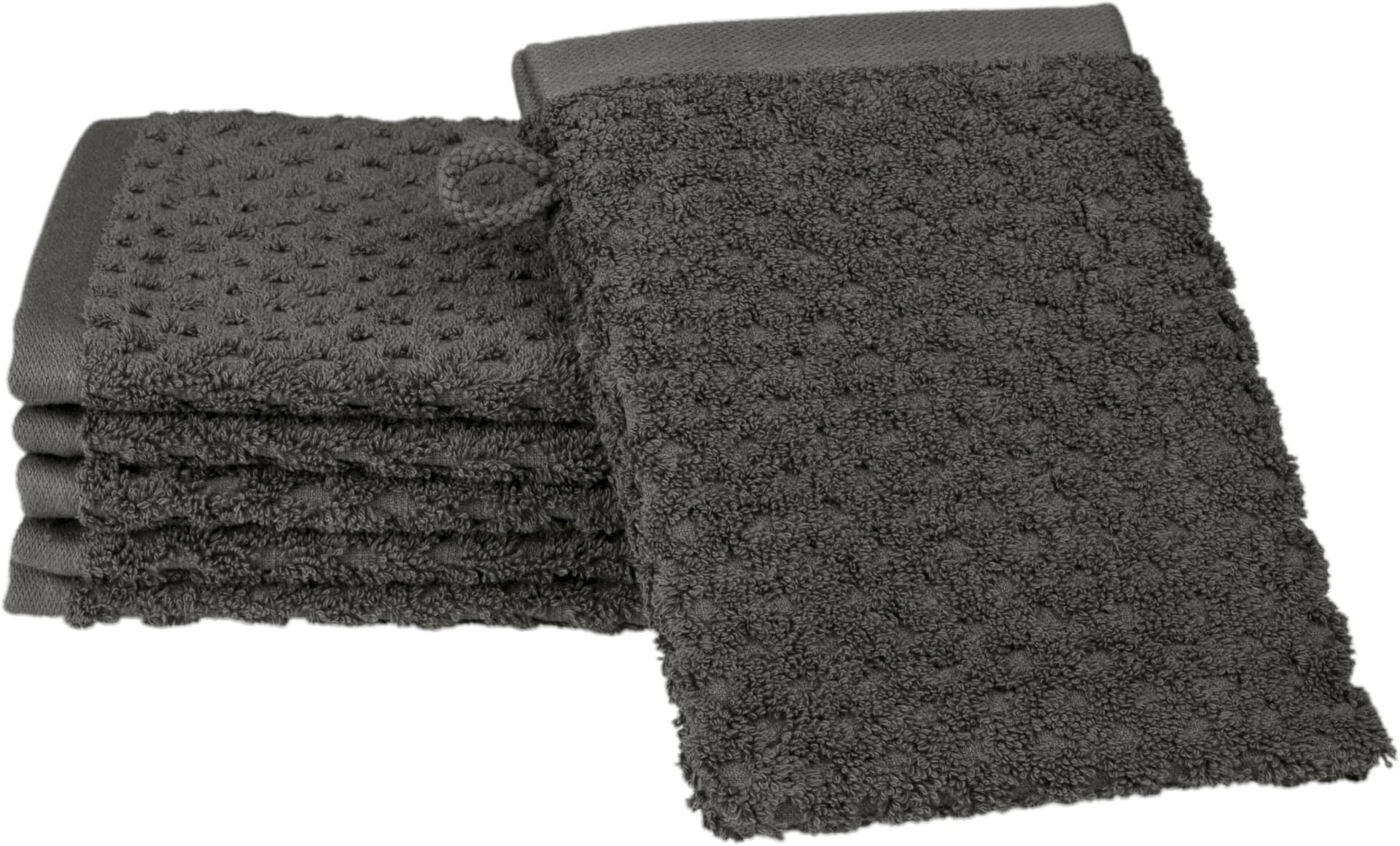 ROSS Harmony Waschhandschuh Set 6-tlg. Graphit Frottier 100% Baumwolle