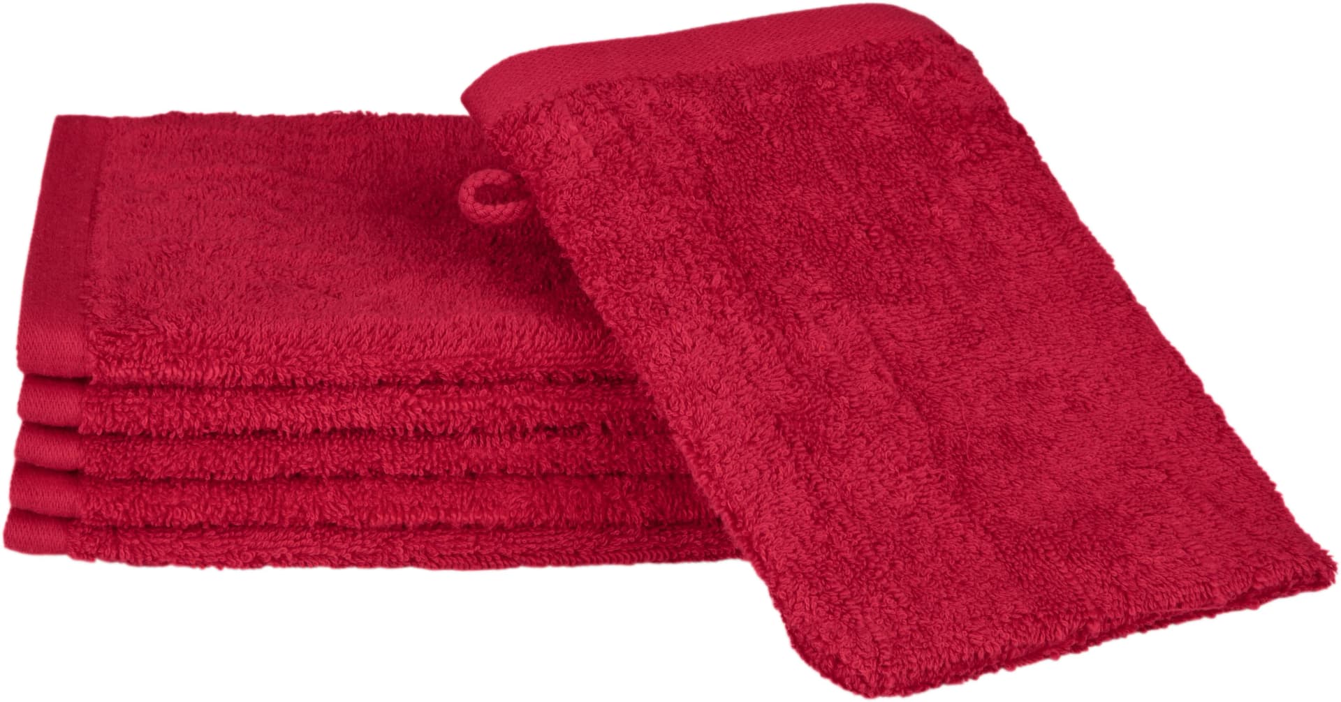ROSS Premium Waschhandschuh Granat 100% Baumwolle 6er Set - Bild 4
