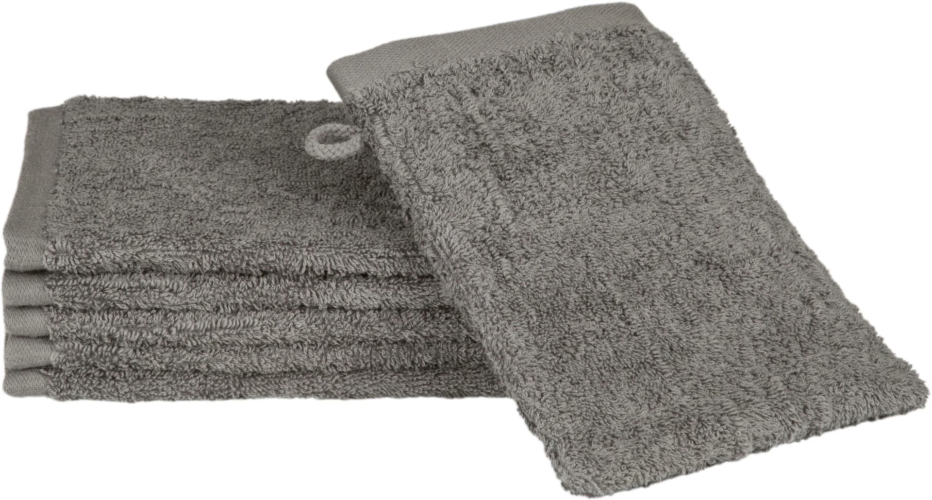 ROSS Premium Waschhandschuh Set 6-tlg. Grau Frottier 100% Baumwolle