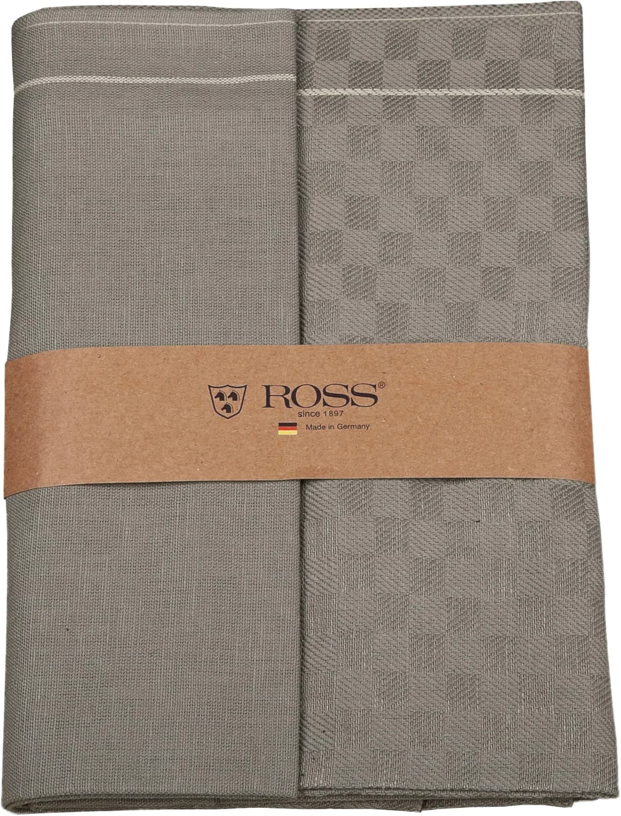 ROSS Geschirrtuch 2er Set Grau Flanell Baumwolle Leinen - Bild 5