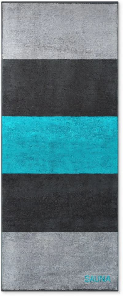 Saunatuch Ross Grau-Türkis Frottier 80x200 cm