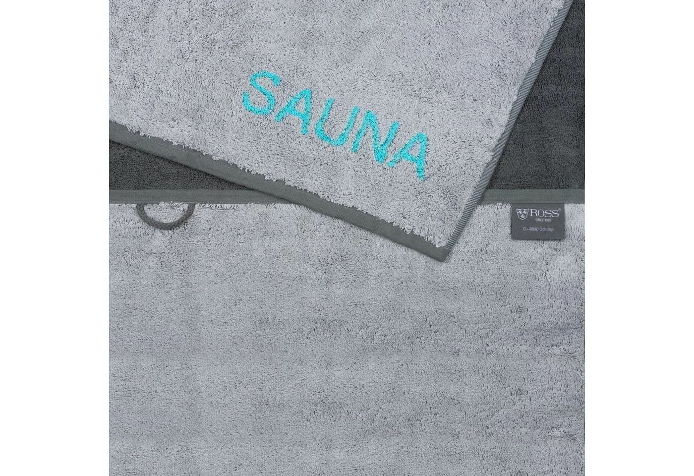Saunatuch Ross Grau-Türkis Frottier 80x200 cm - Bild 3