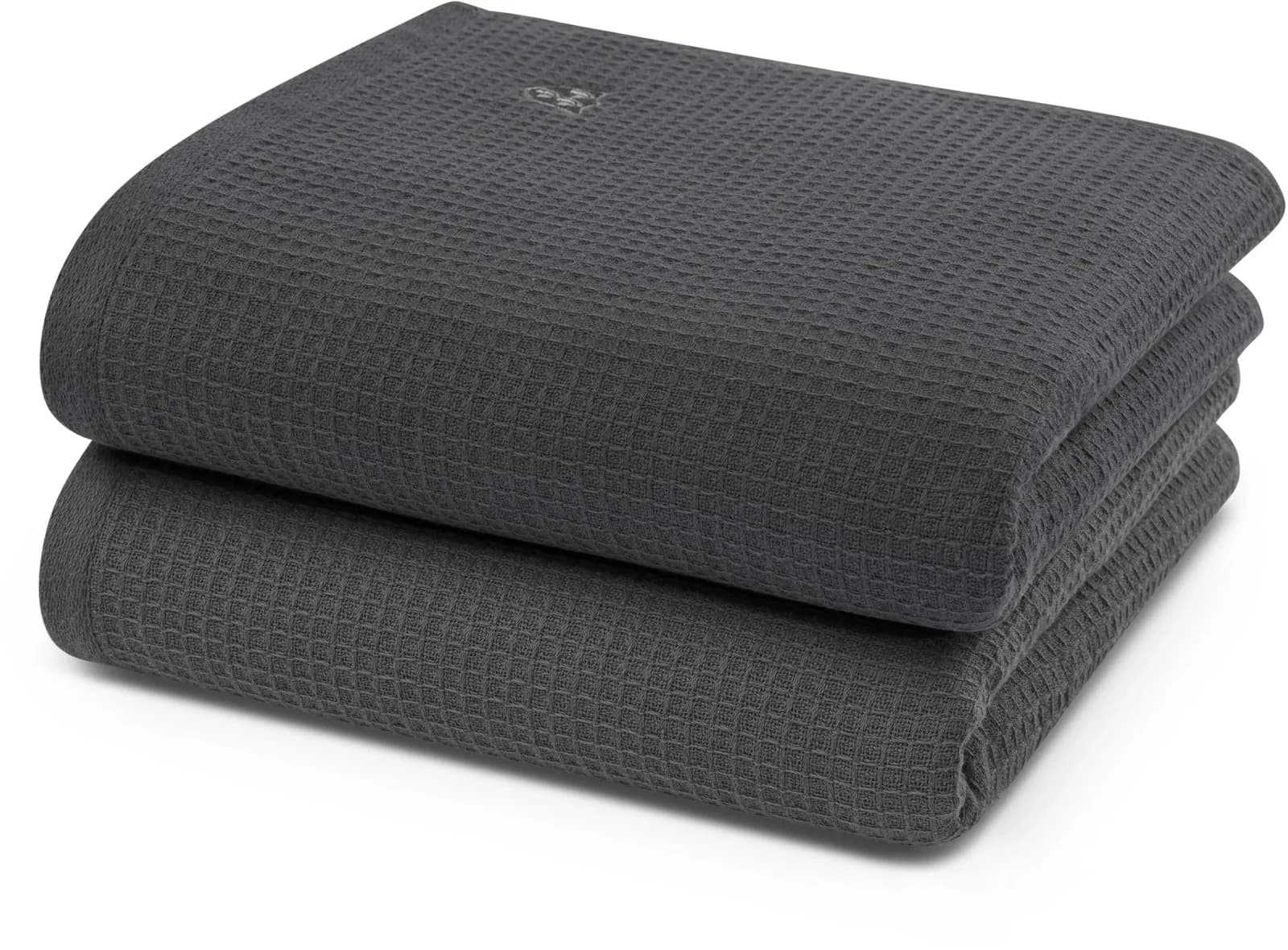 ROSS Waffelpique Handtuch Anthrazit 100% Baumwolle - Bild 4