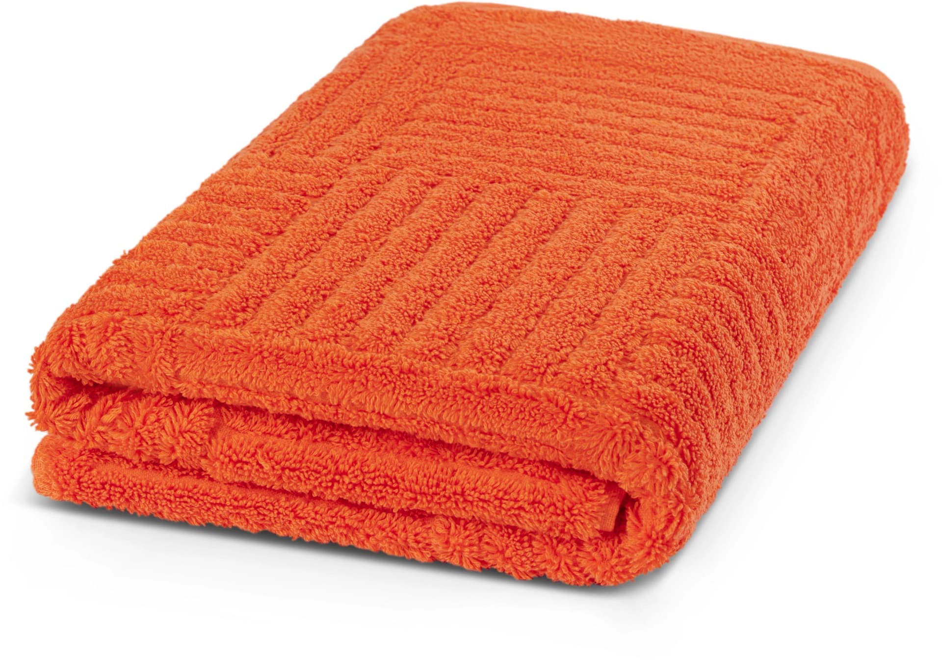 ROSS Duschtuch CARRE Orange Frottier 100% Baumwolle Rippenstruktur