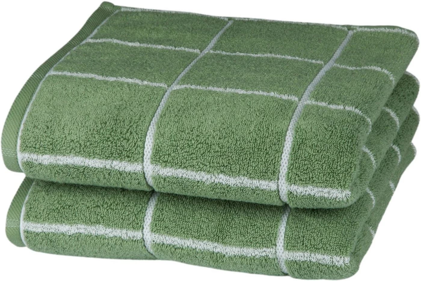 ROSS Handtücher Cashmere Überkaro 2er Set 100% Baumwolle Grün Karo - Bild 2