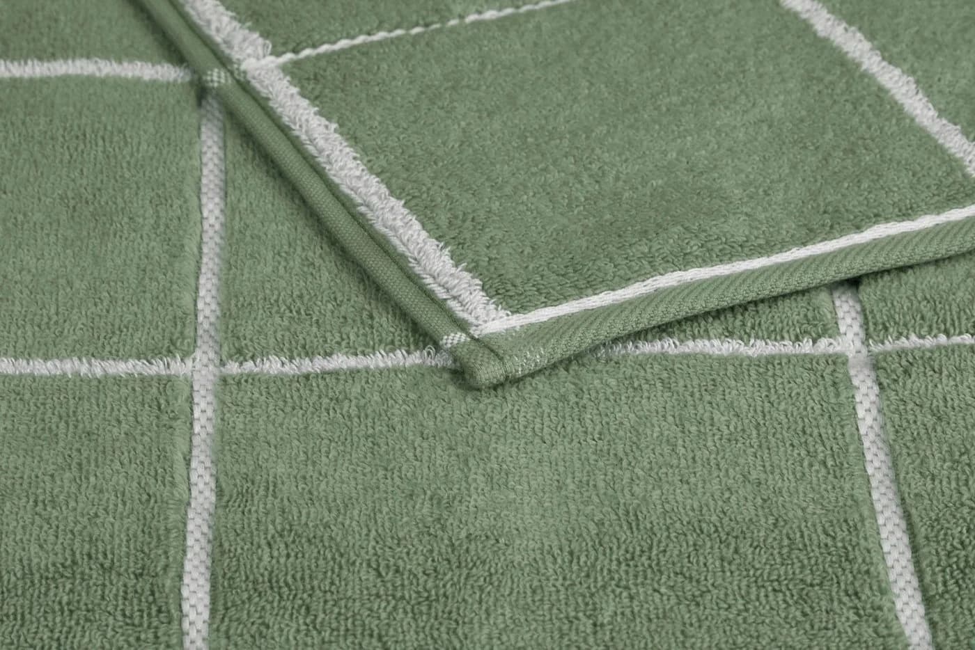 ROSS Handtücher Cashmere Überkaro 2er Set 100% Baumwolle Grün Karo - Bild 4