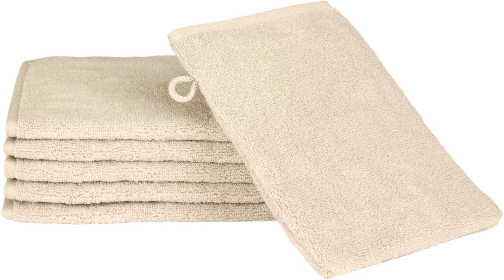ROSS Waschlappen 6er Set Beige Braun Frottier Mako-Baumwolle Aloe-Vera
