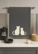 ROSS Geschirrtuch Katzenduett Katzen Grau Bild 1
