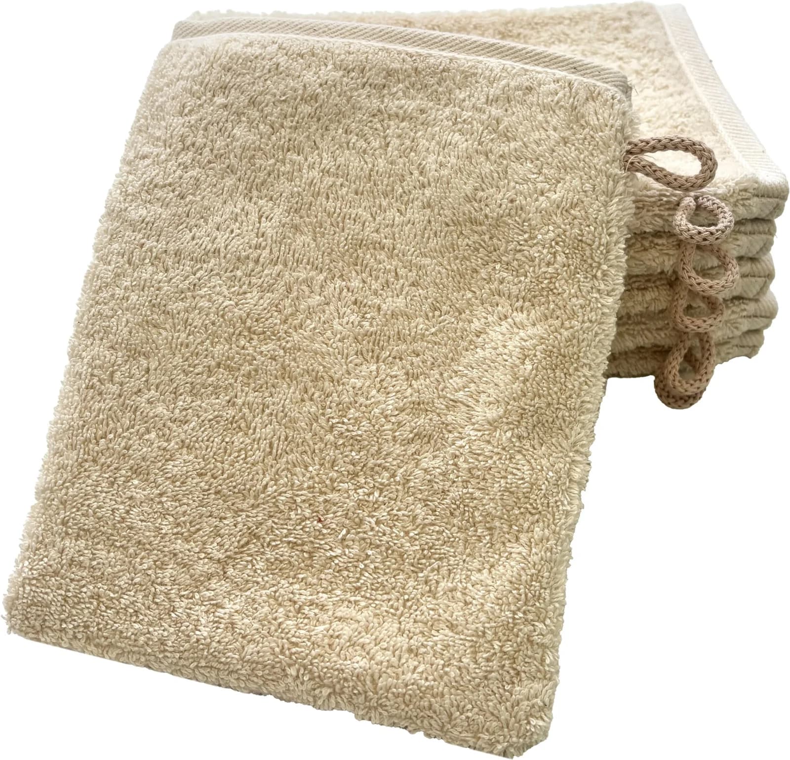 ROSS Waschhandschuh Smaragd 4500 Beige 6er-Pack Frottier