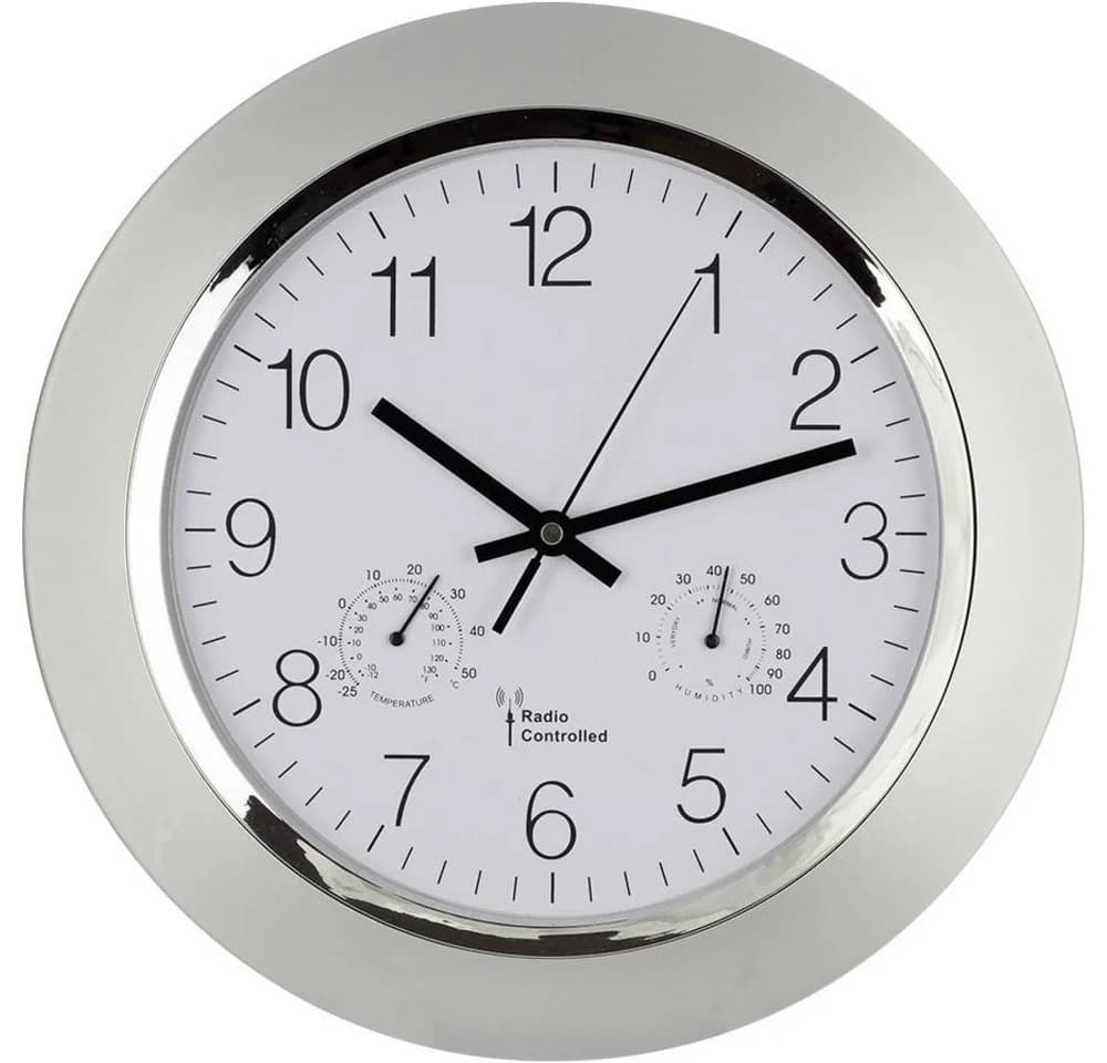 EUROTIME Funk-Wanduhr mit Thermo- und Hygrometer 56004 - Bild 2