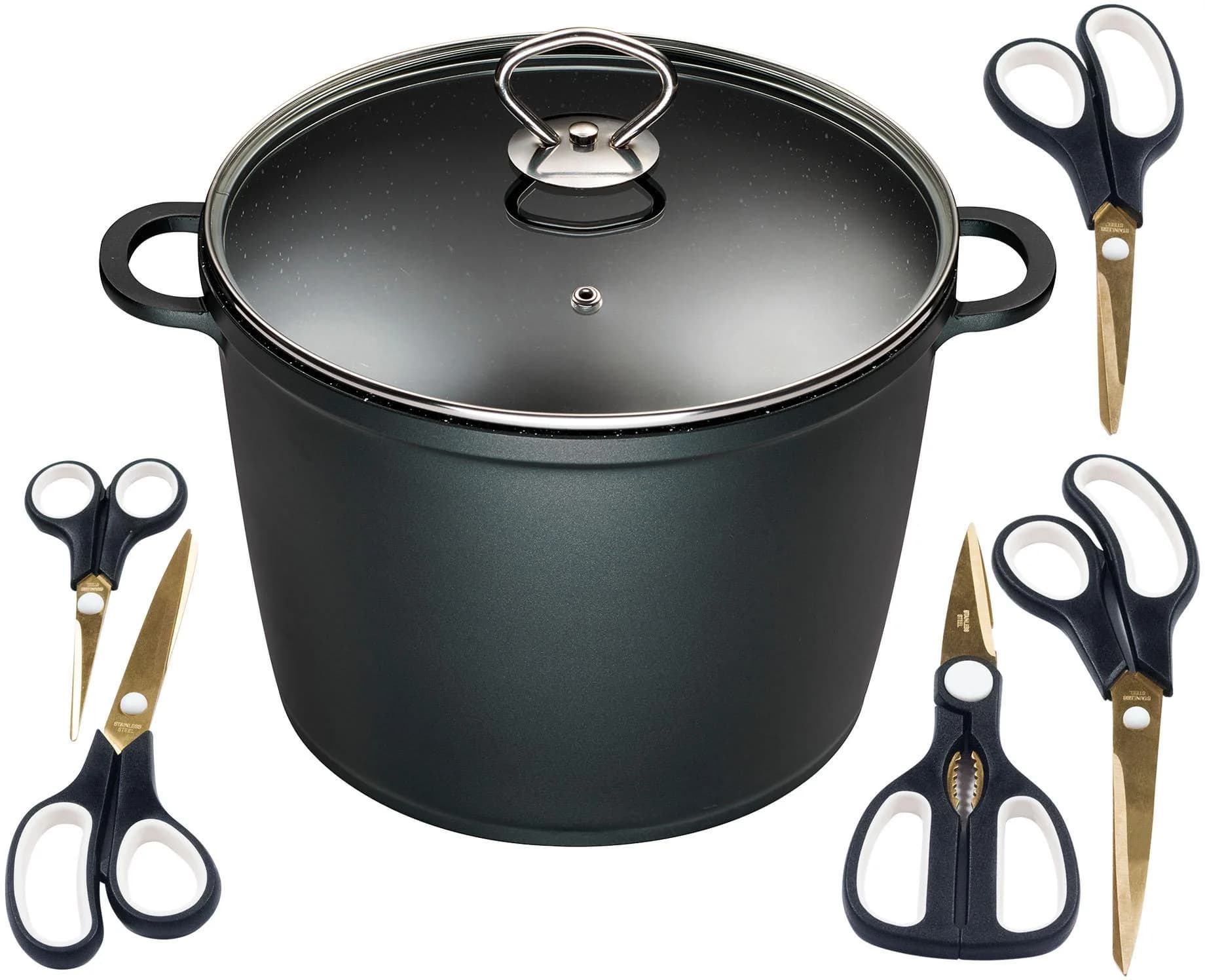 KING XXL-Kochtopf 7L Ø24cm Schwarz Induktion Keramikbeschichtung