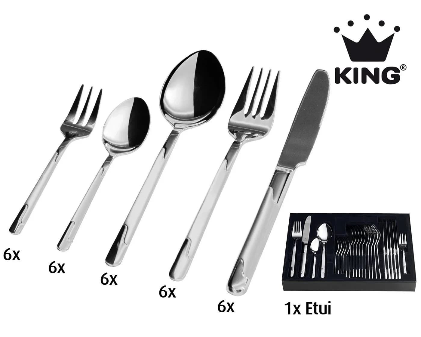 KING Besteck-Set HMC 31-tlg. Edelstahl 18/0 Silber für 6 Personen - Bild 2