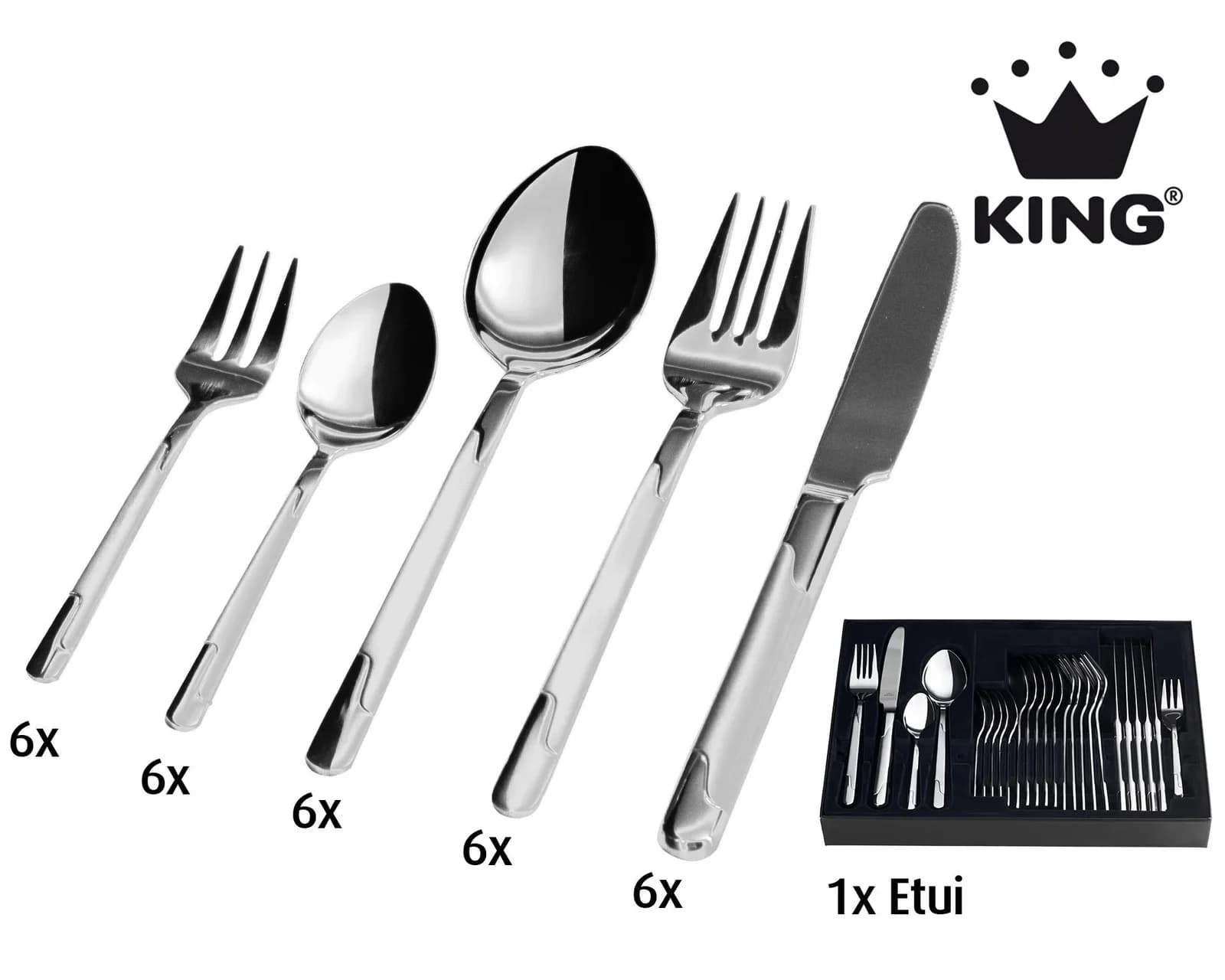 KING Besteck-Set HMC 31-tlg. Edelstahl 18/0 Silber für 6 Personen - Bild 4