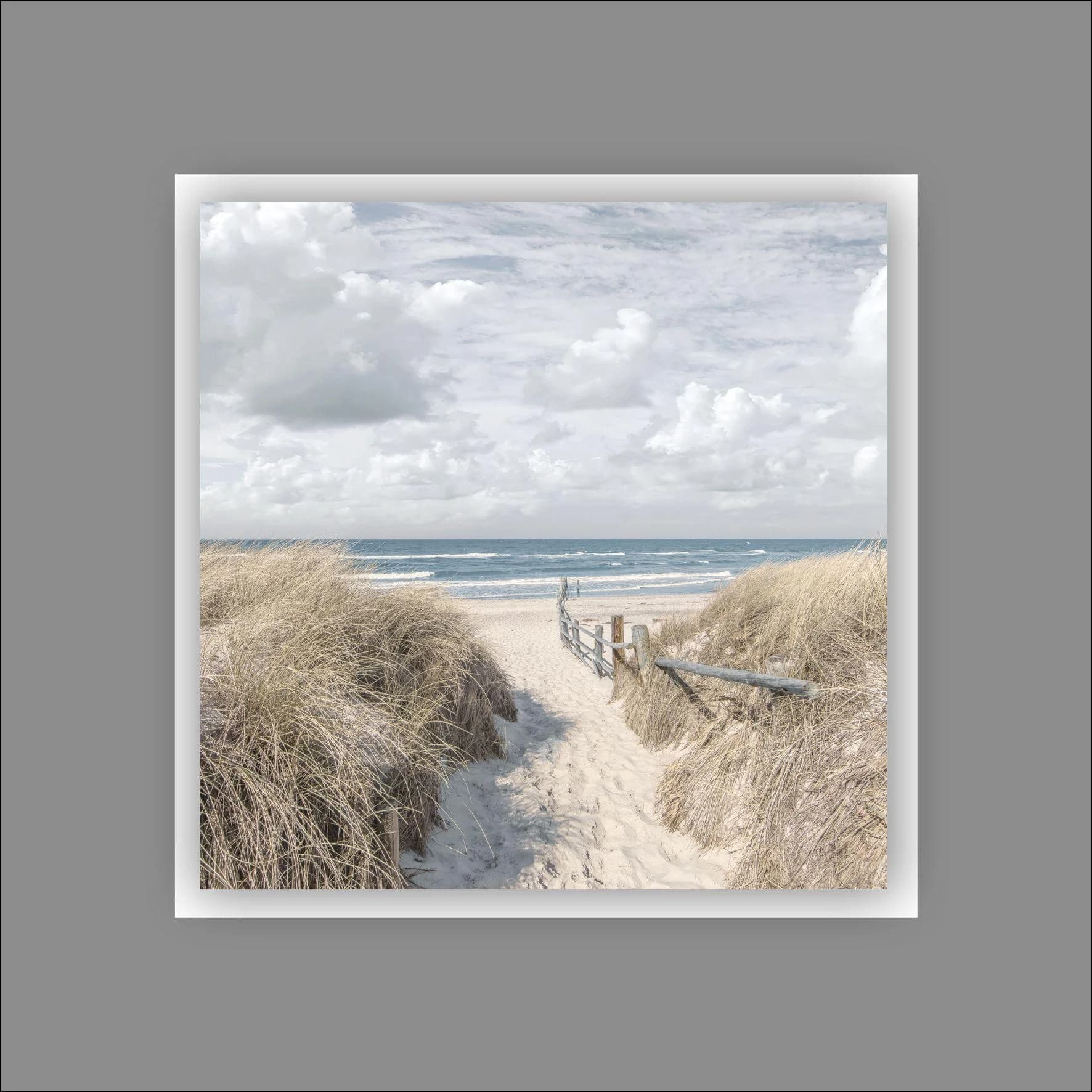 Aludibondbild BEACH I Kunststoff Metall Mehrfarbig