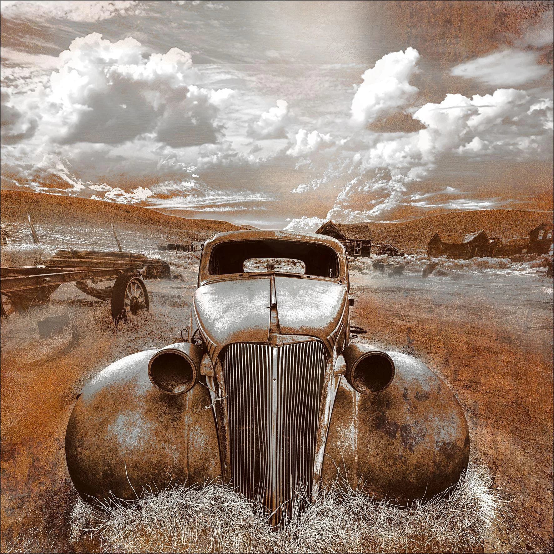 Aludibondbild LOST CAR Metall Mehrfarbig