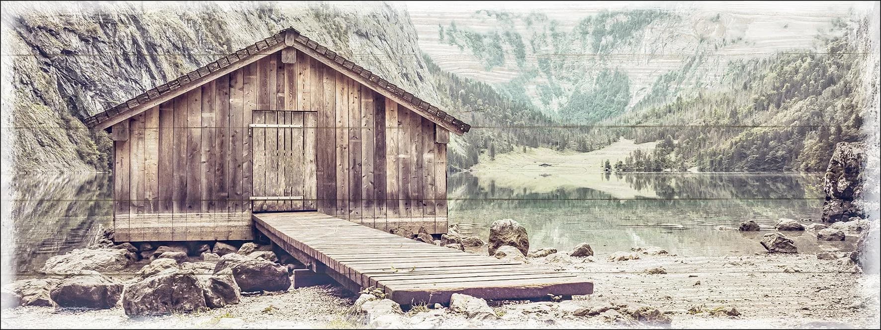Keilrahmenbild Cottage LAKE VIEW COTTAGE Holzwerkstoff