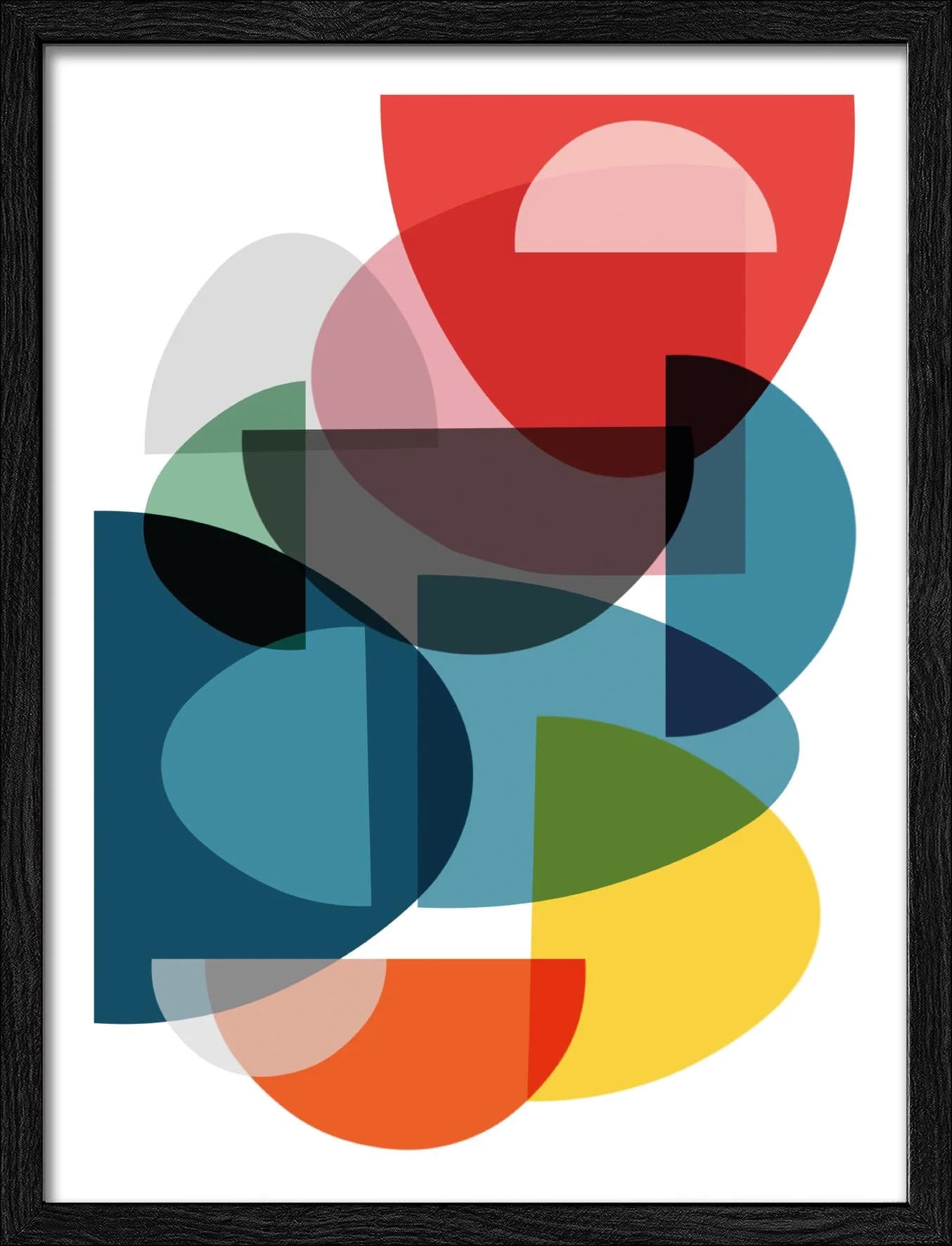 Gerahmtes Bild COLORFUL HALF Mehrfarbig Oval Pro Art