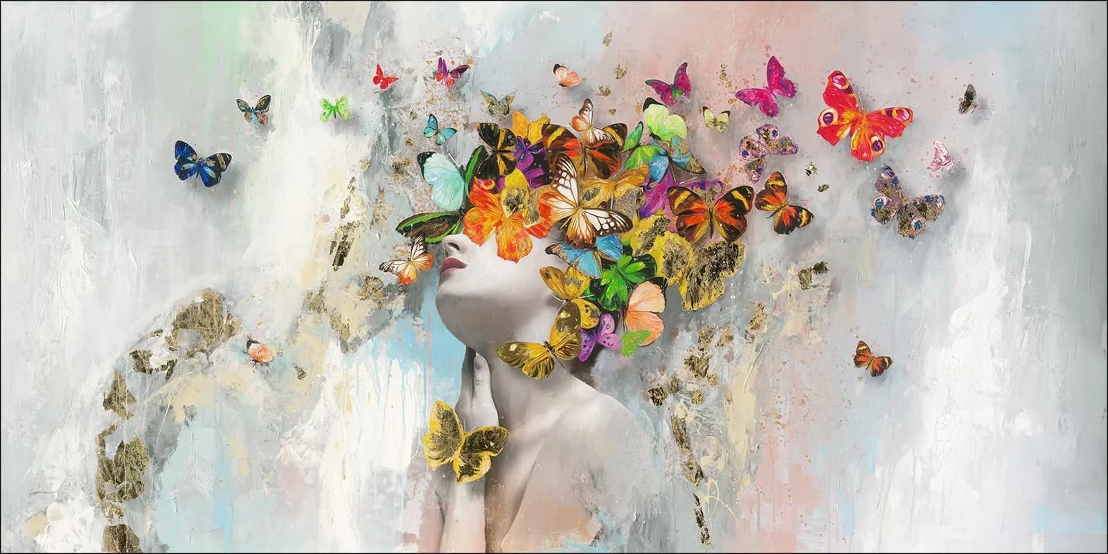Originalbild BUTTERFLY FACE Mehrfarbig Kunstwerk