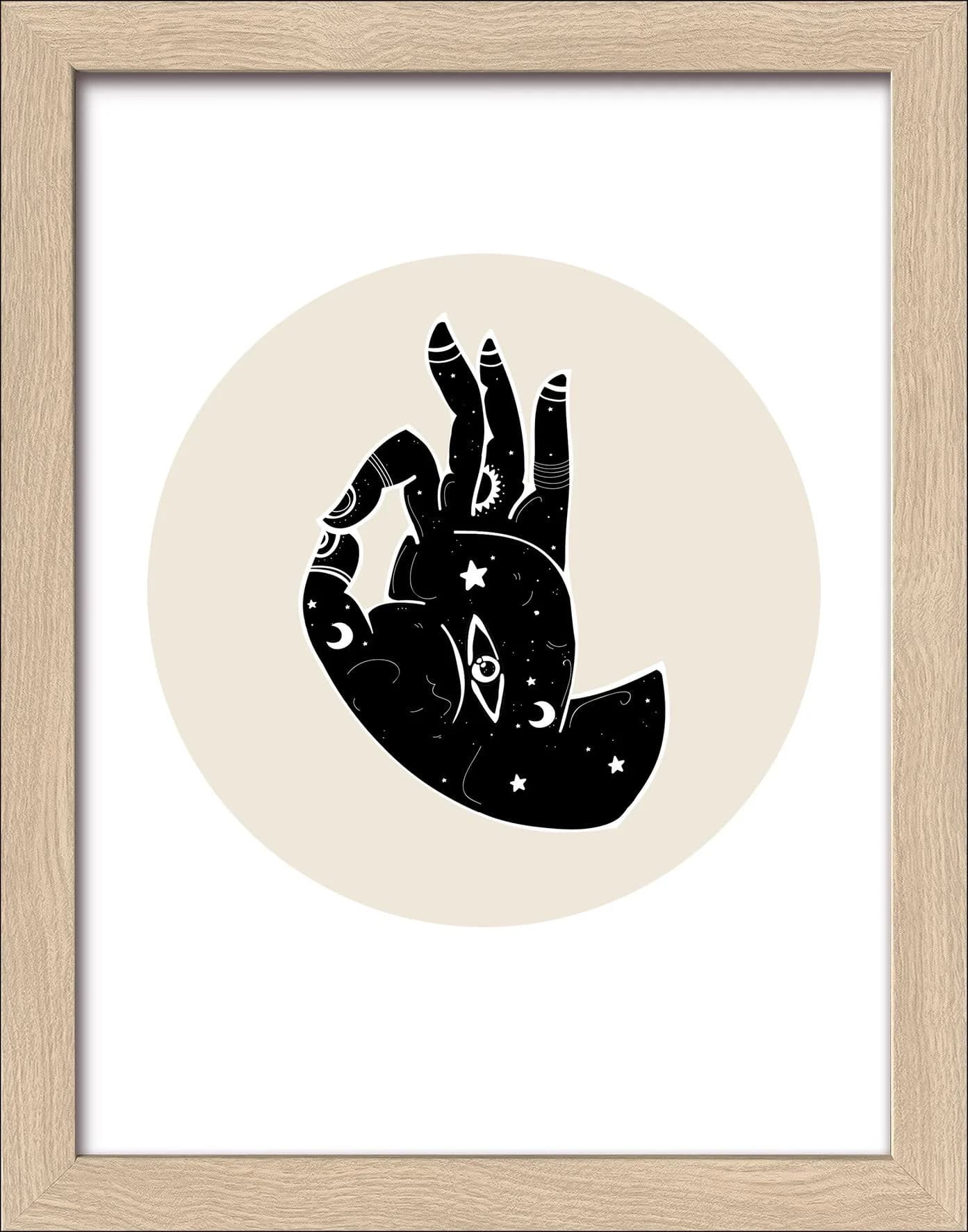 Gerahmtes Bild NAMASTE Kunstdruck Mehrfarbig