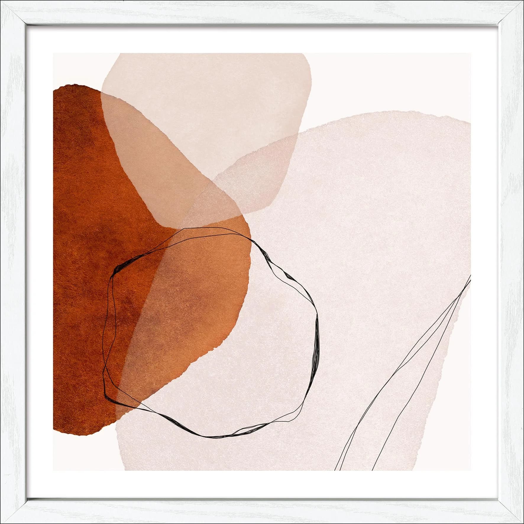 Gerahmtes Bild SHAPES XI Mehrfarbig Kunstdruck hinter Glas