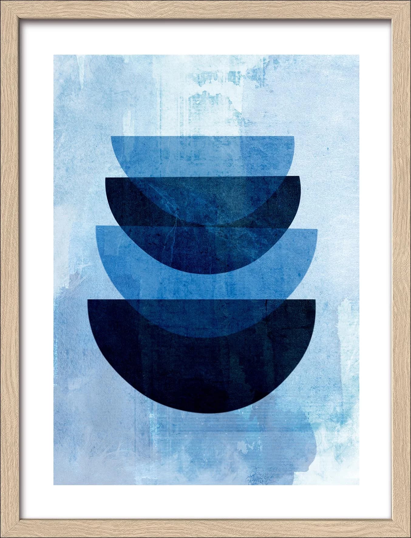 Gerahmtes Bild ONLY BLUE III Pro Art Mehrfarbig