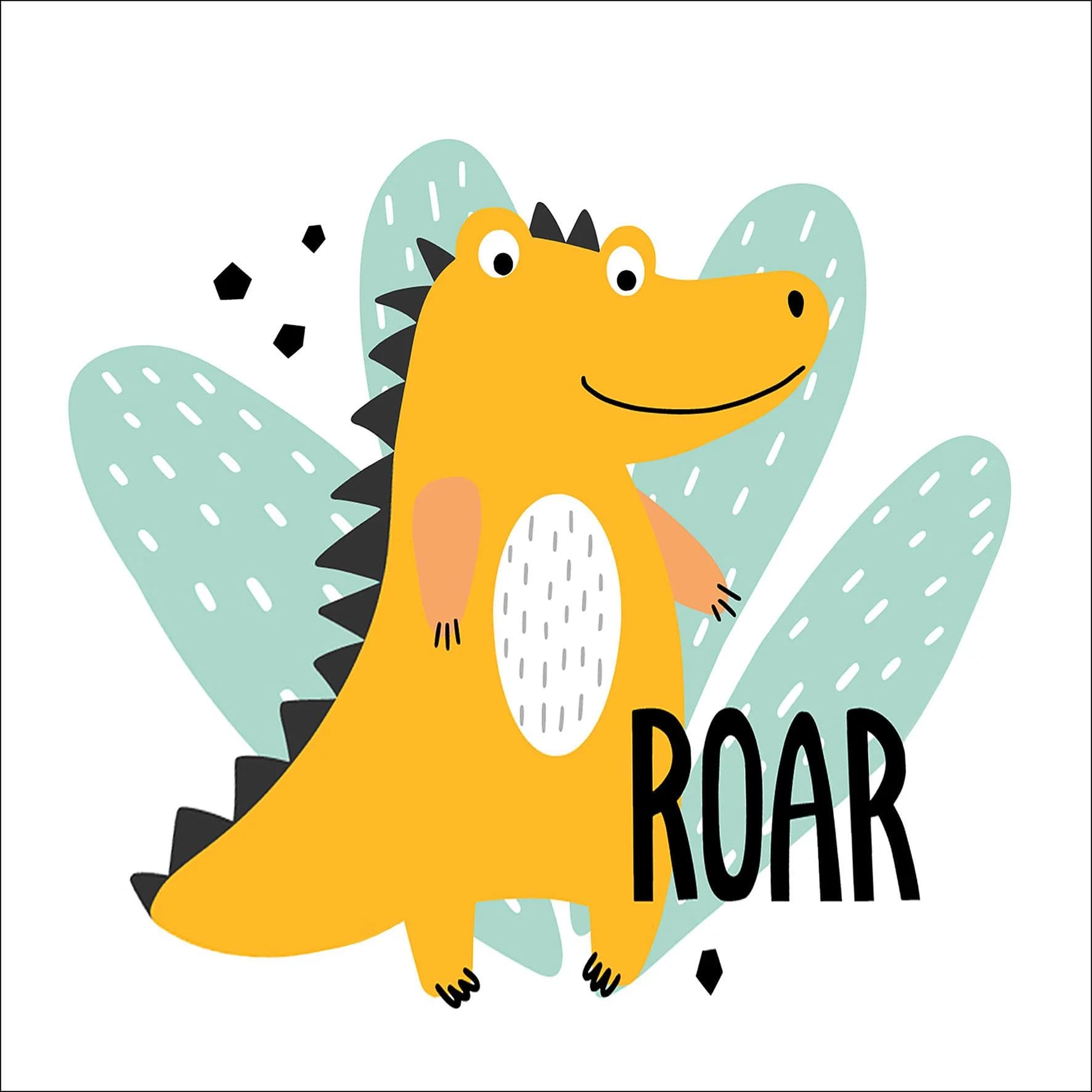 Keilrahmenbild DINOS II Kunstdruck Mehrfarbig Pro Art