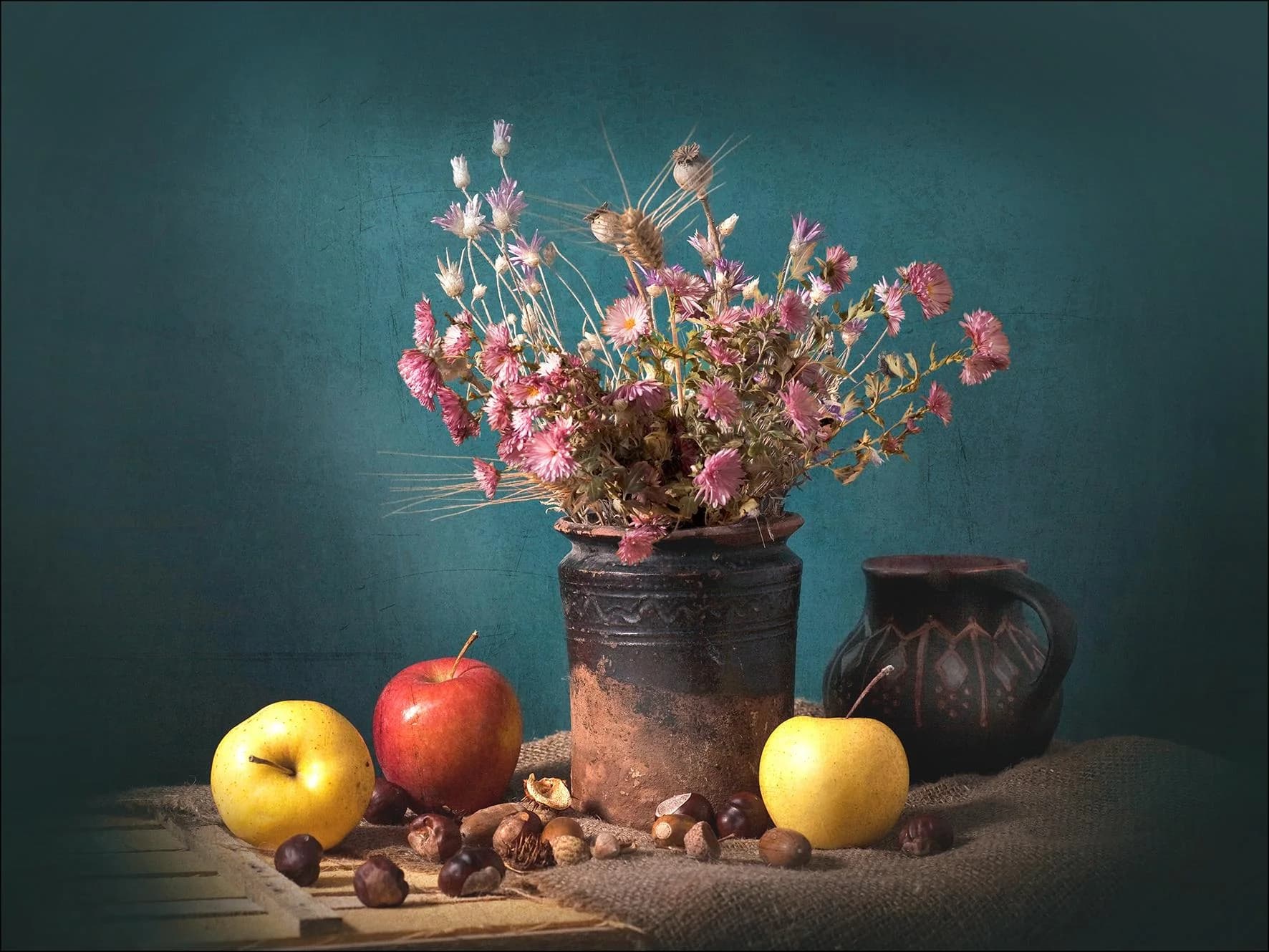 Keilrahmenbild STILL LIFE III Barock Kunstdruck Holzwerkstoff