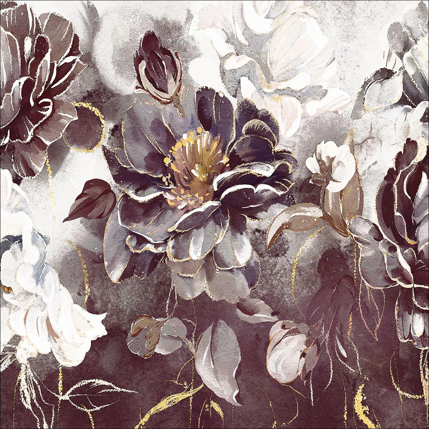 Pro Art Aludibondbild DARK FLOWERS Metall Druck auf Aluminiumplatte