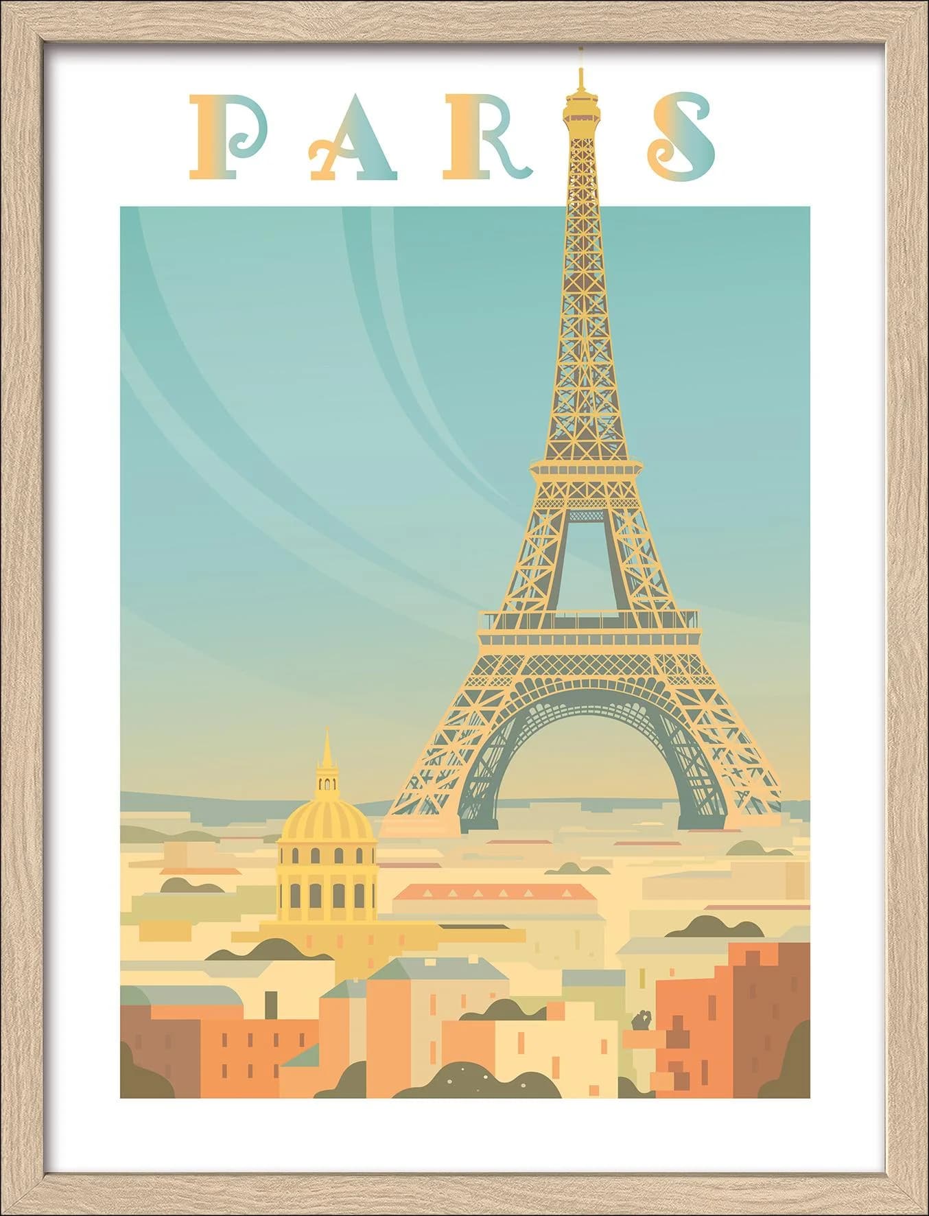 Gerahmtes Bild Paris Kunstdruck Mehrfarbig