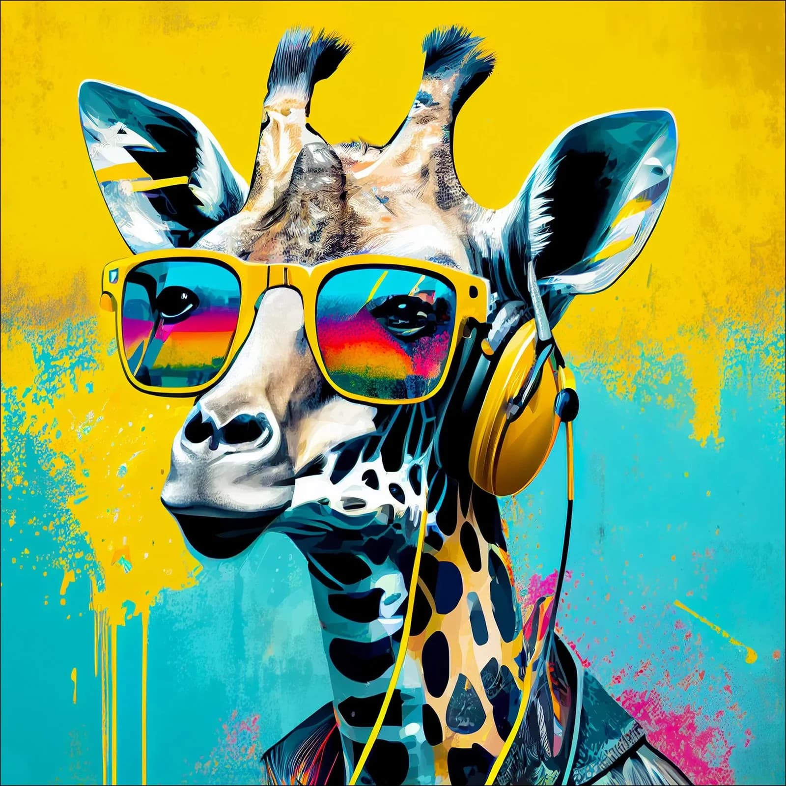 Keilrahmenbild HEADPHONES Kunstdruck Mehrfarbig