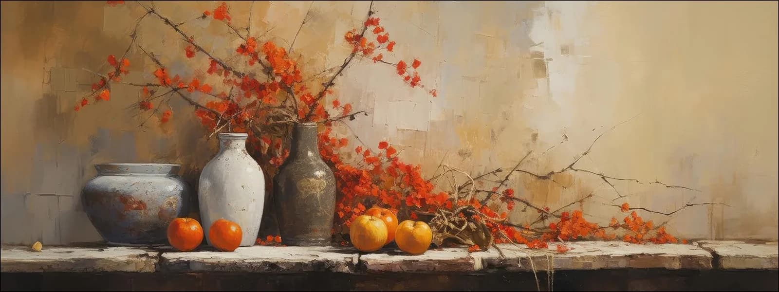 Keilrahmenbild Still Life on the Wall II Mehrfarbig Kunstdruck auf Spannrahmen