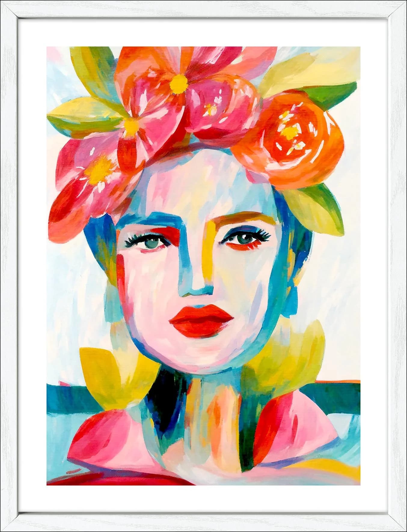 Gerahmtes Bild FLOWER GIRL ILLUSTRATION VI Mehrfarbig