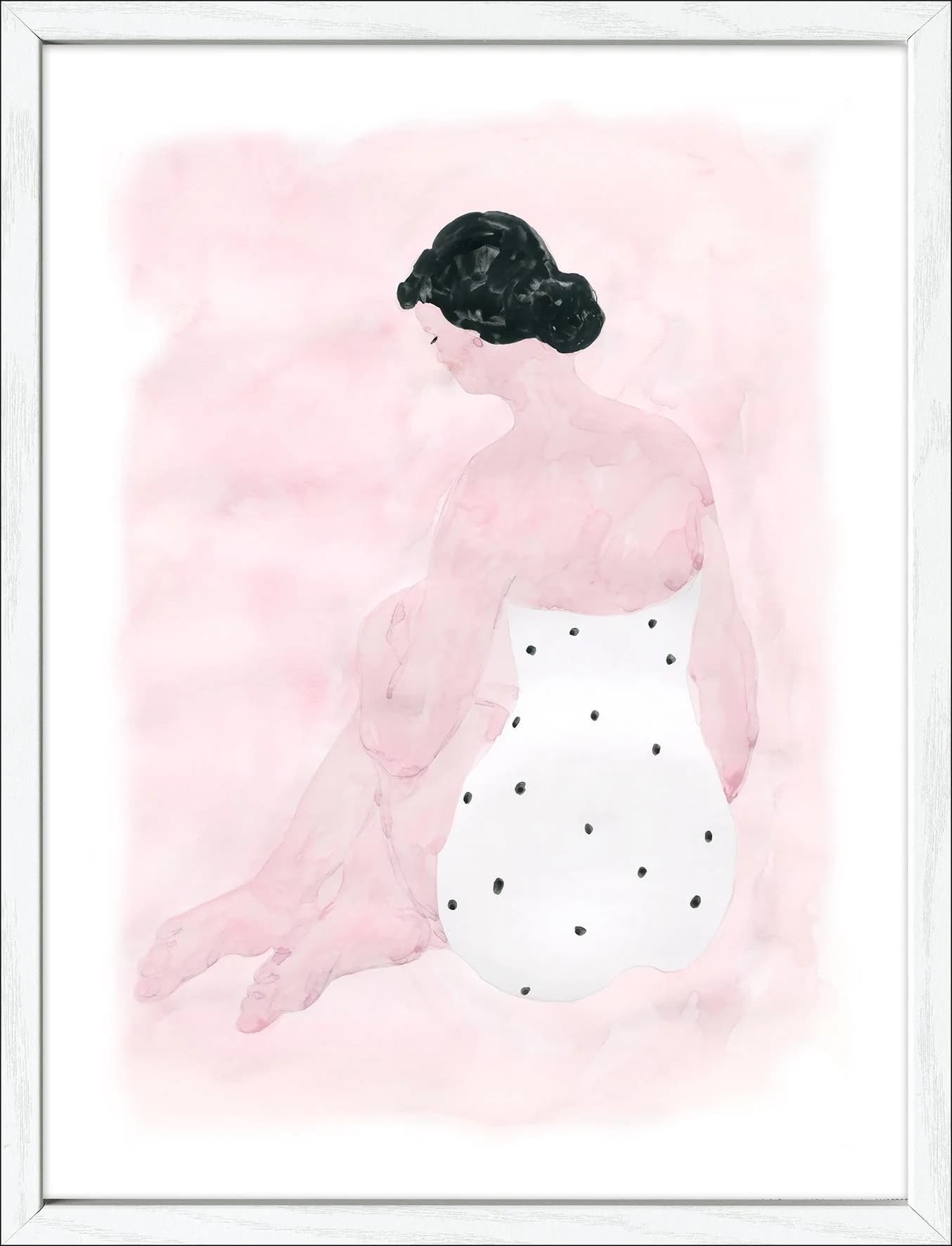 Gerahmtes Bild WOMAN RELAXES Mehrfarbig Kunstdruck