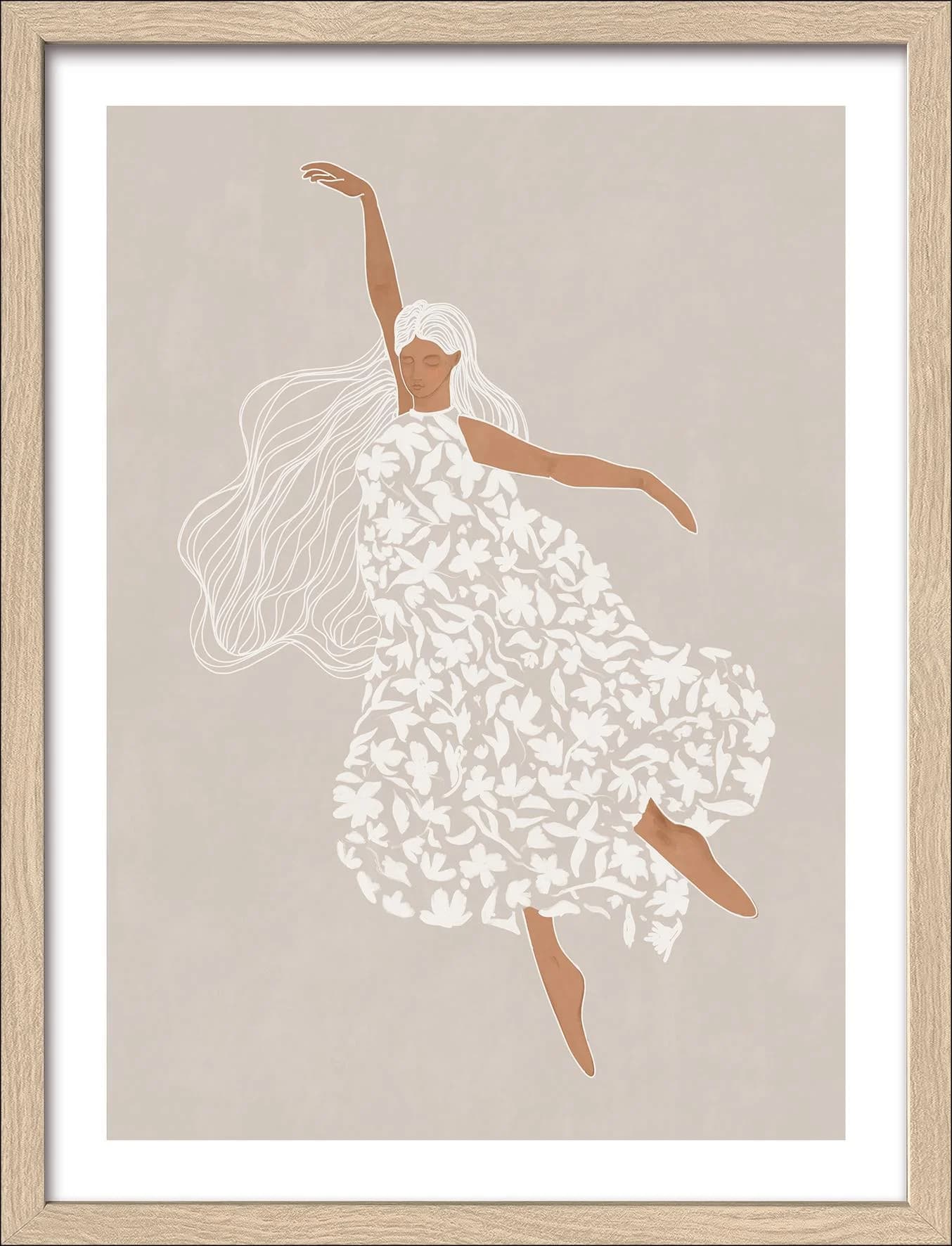Gerahmtes Bild THE HOVERING DANCER Mehrfarbig Kunstdruck hinter Glas