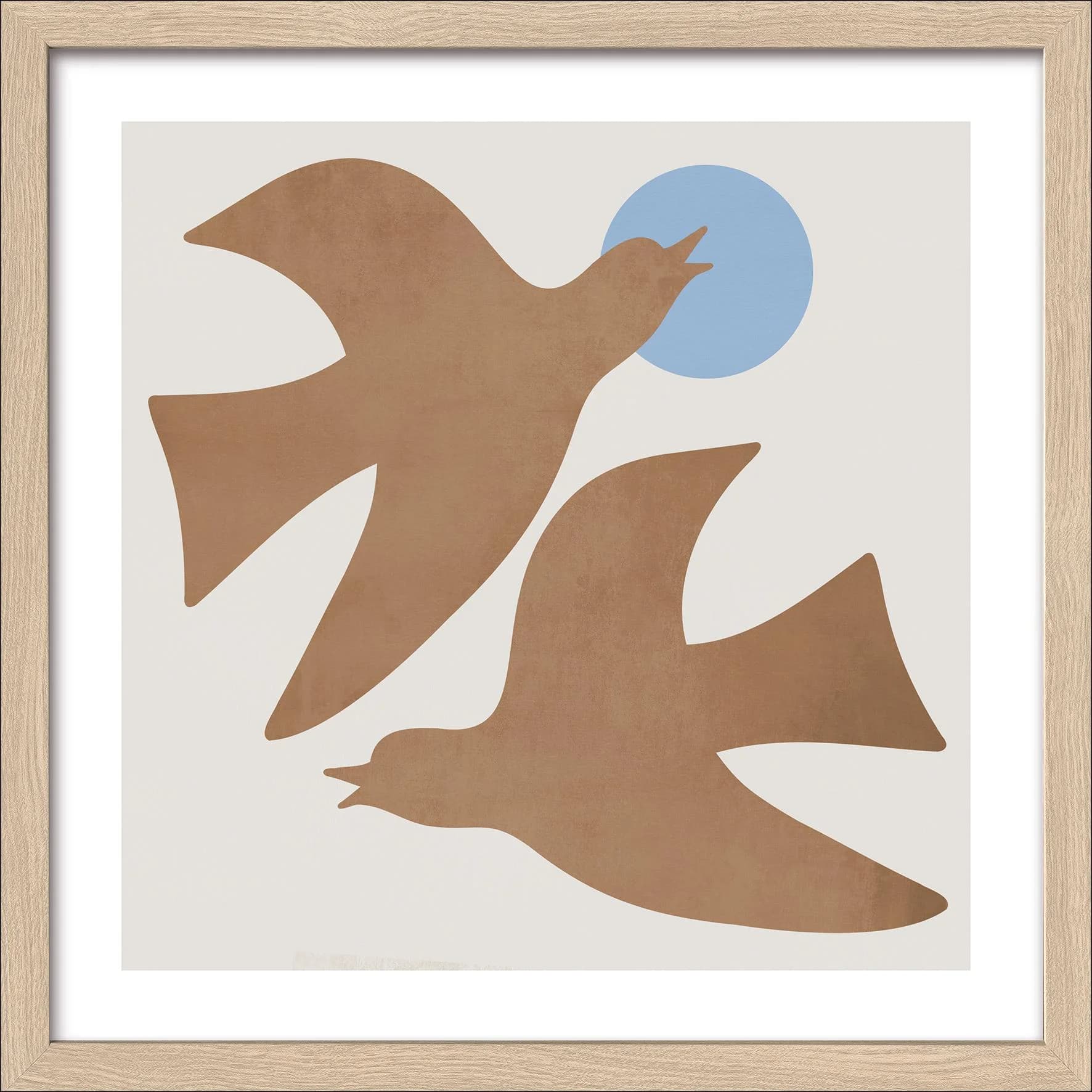 Gerahmtes Bild BROWN BIRD Kunstdruck Mehrfarbig
