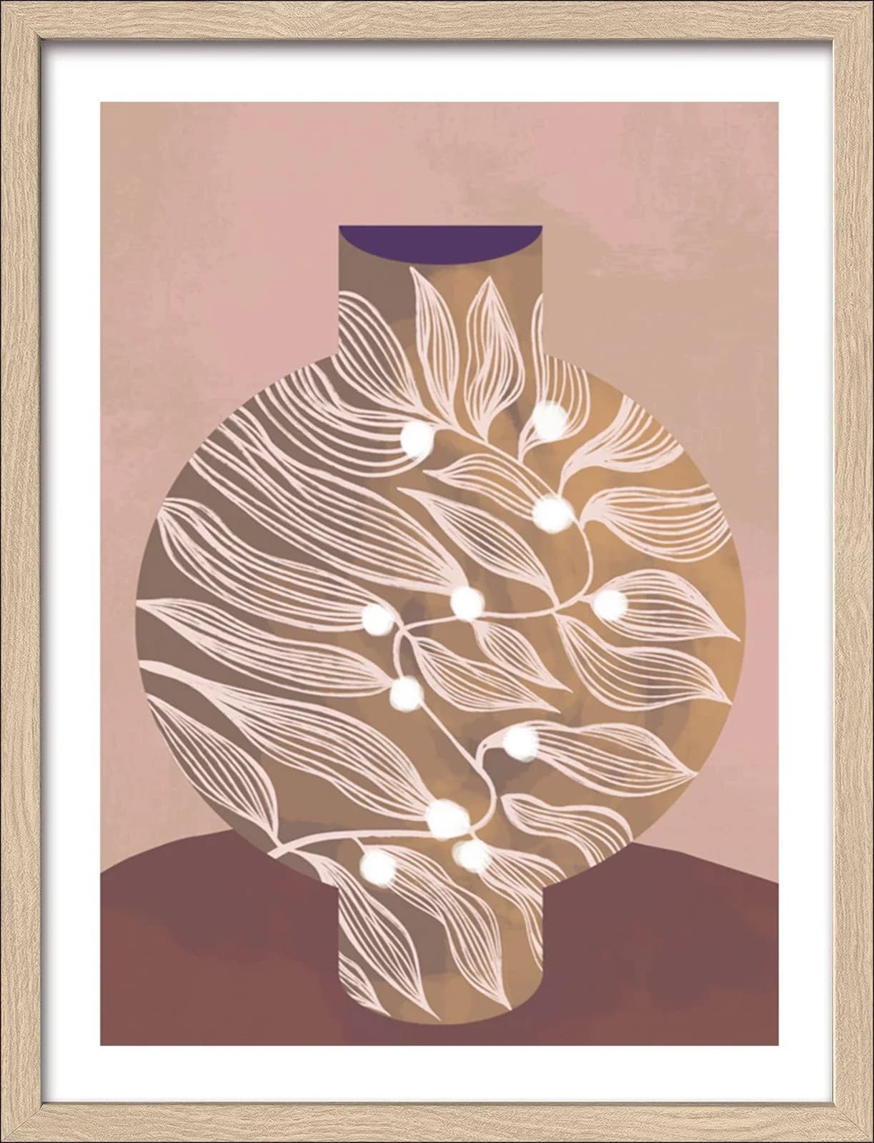 Gerahmtes Bild LEAF PATTERN Blattmuster