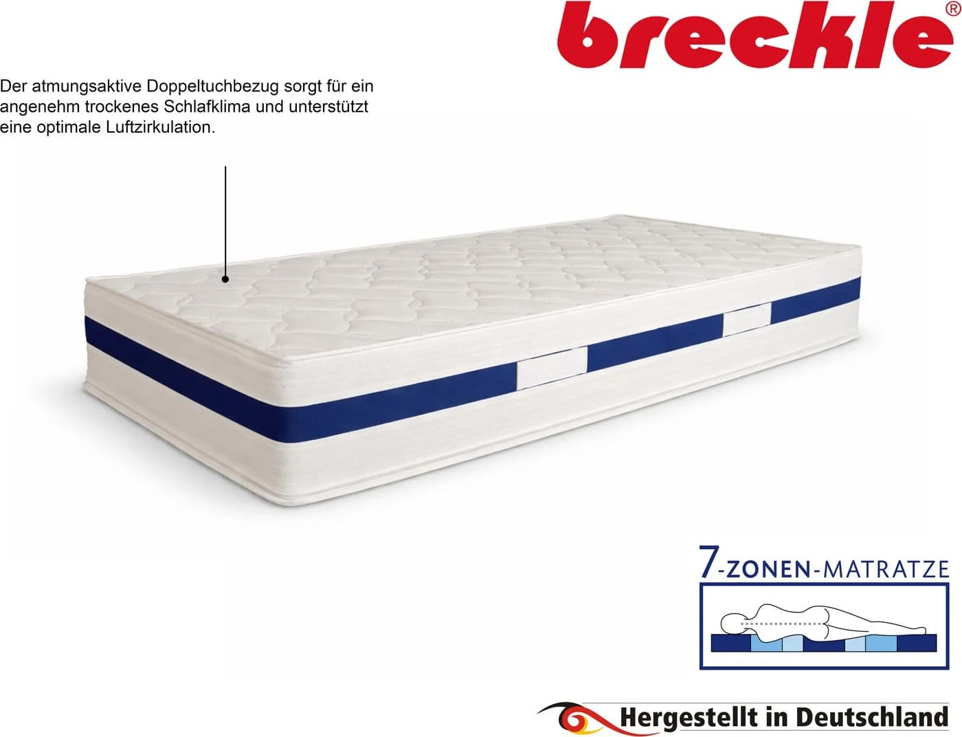 BRECKLE Visco-Matratze Memory Pur Weiß 100x200cm - Bild 4