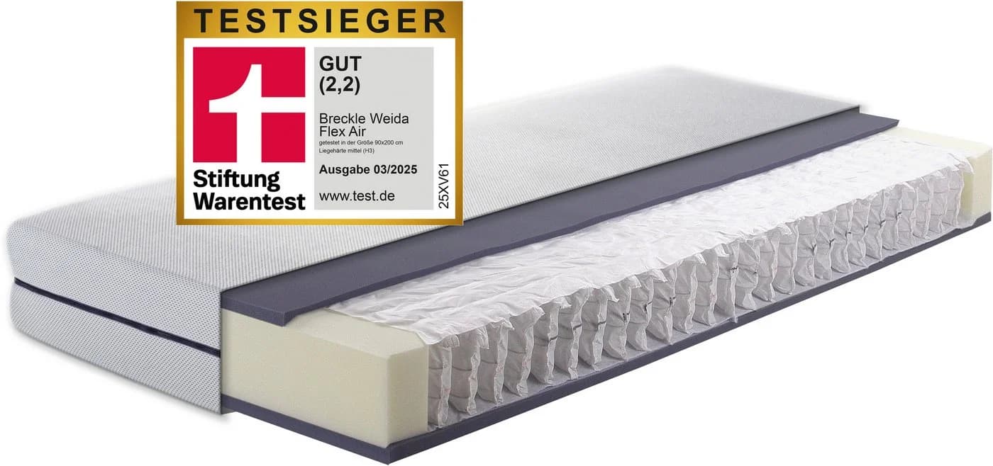 BRECKLE Flex Air Taschenfederkernmatratze Weiß 7-Zonen - Bild 2