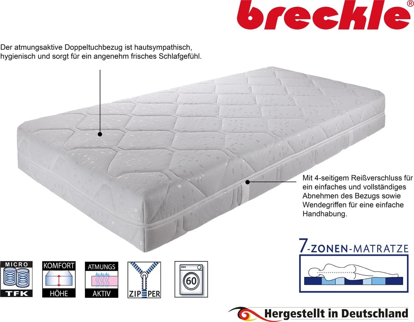 Taschenfederkernmatratze BRECKLE Belvedere DeLux 1000 Weiß 140x200 cm - Bild 4