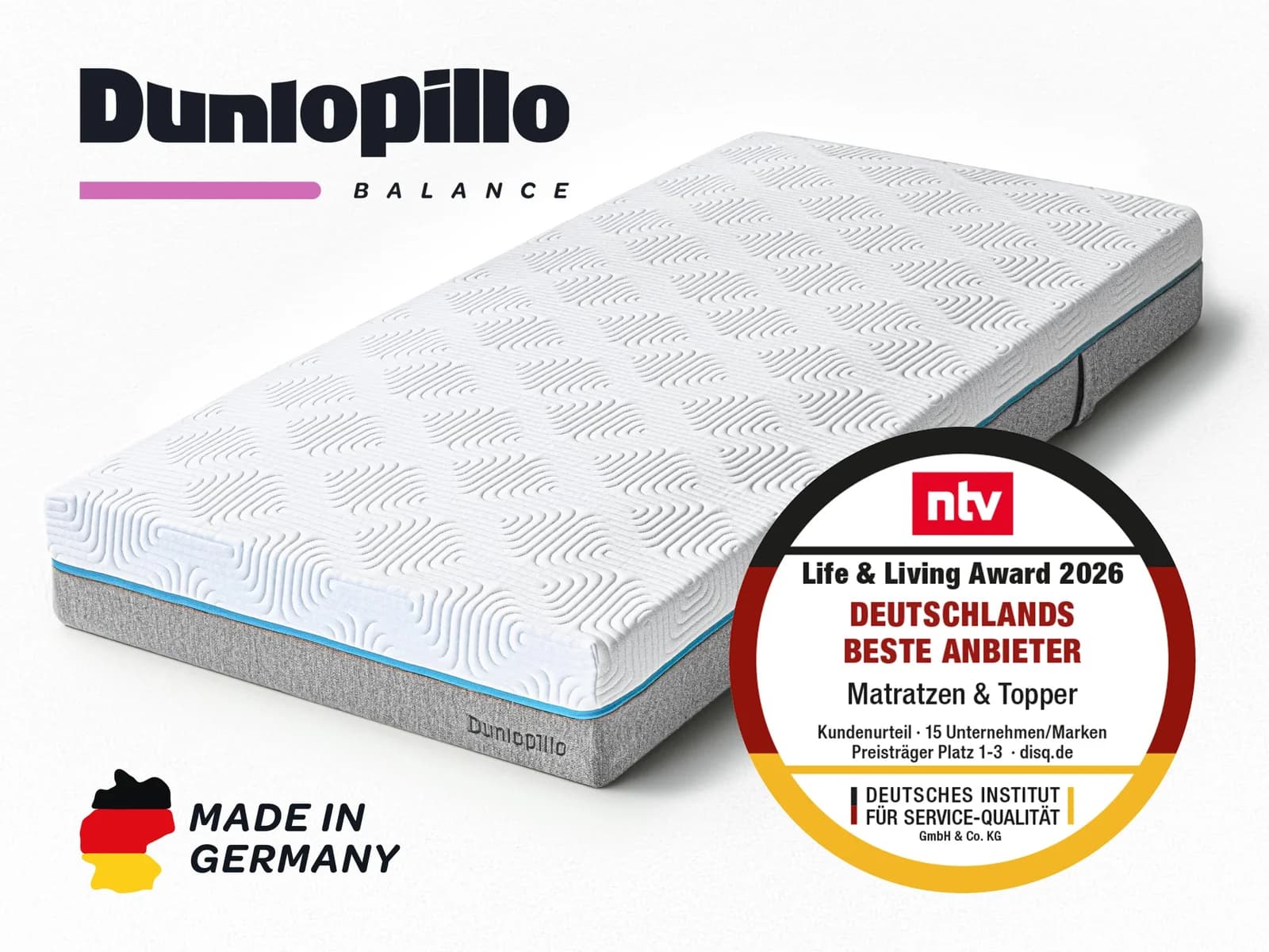 Dunlopillo Balance T Taschenfederkernmatratze H2 Weiß