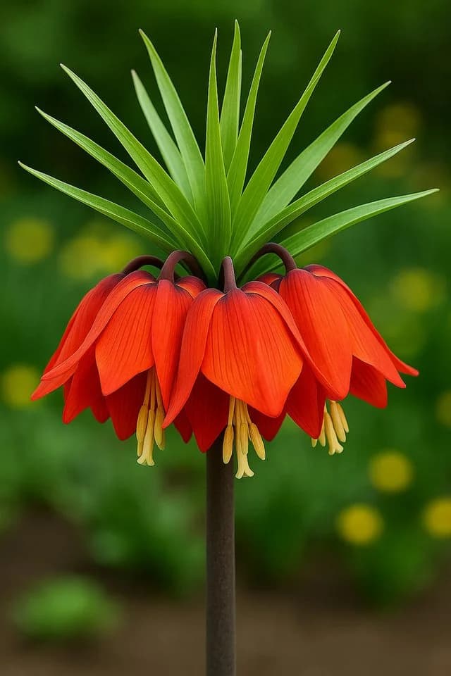 Exotenherz Kaiserkrone Fritillaria Rubra Blumenzwiebeln 5 Stk Rot - Bild 2