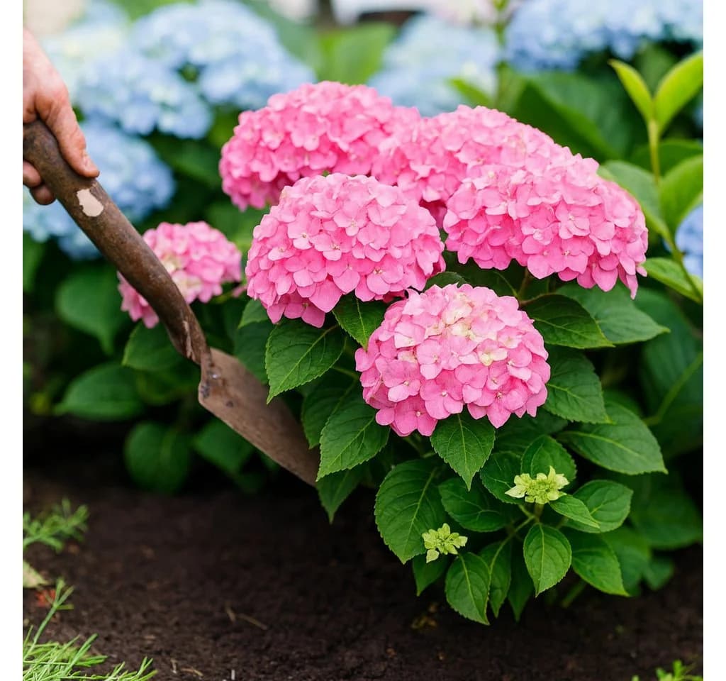 Exotenherz Hortensia Hydrangea Rosa 7-12 Blüten 23cm Topf - Bild 3