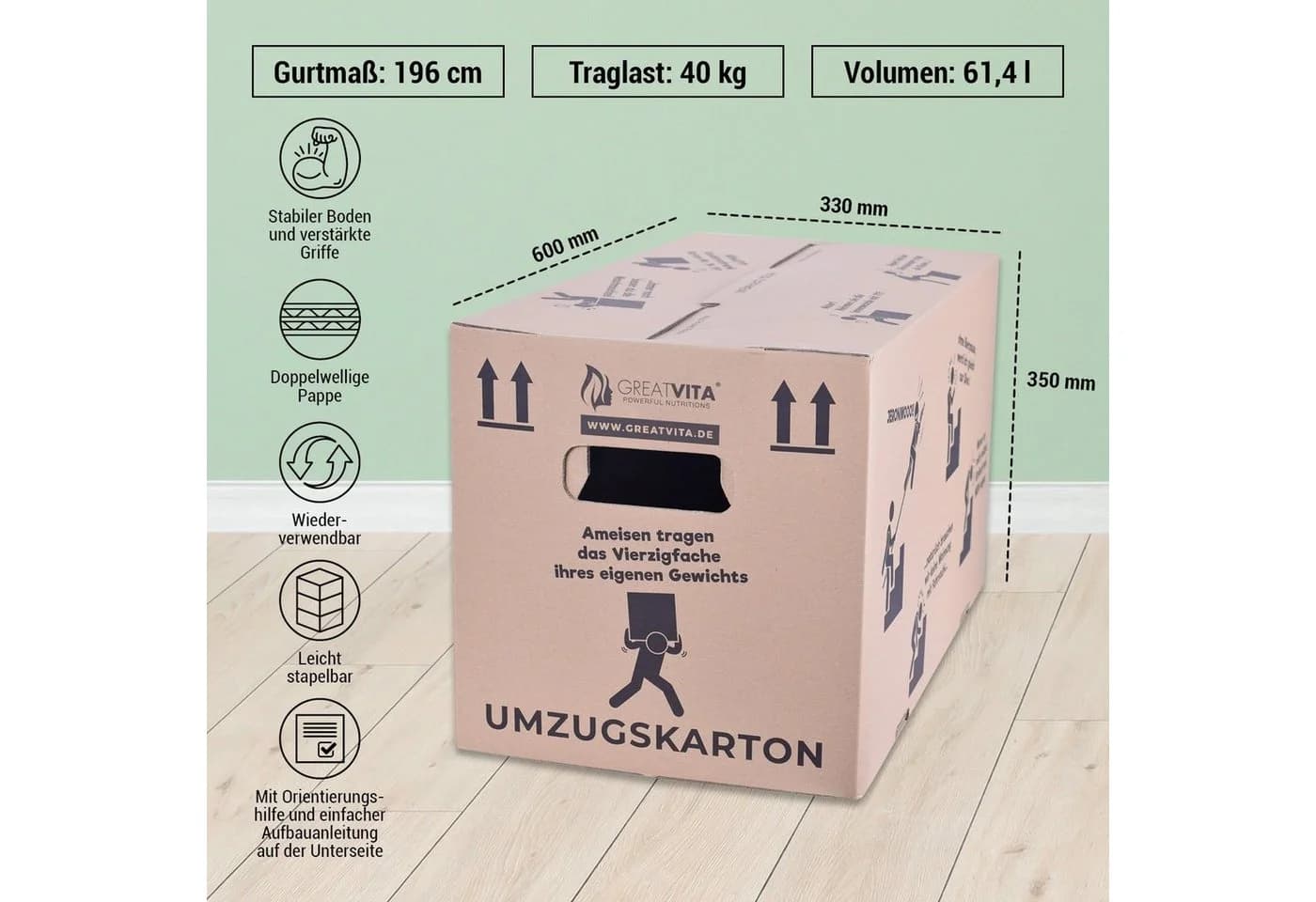 pajoma® Umzugskarton XXL Profi 2-wellig bis 40kg