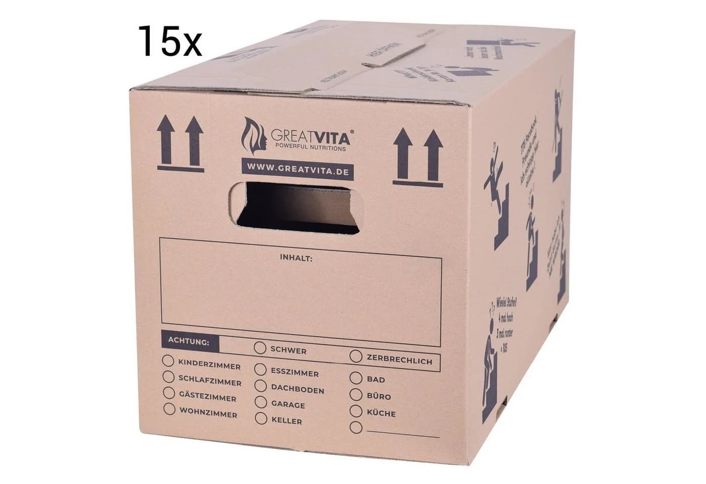 pajoma® Aufbewahrungsbox XXL Umzugskarton Profi Aktenkarton 2-wellig Braun - Bild 2