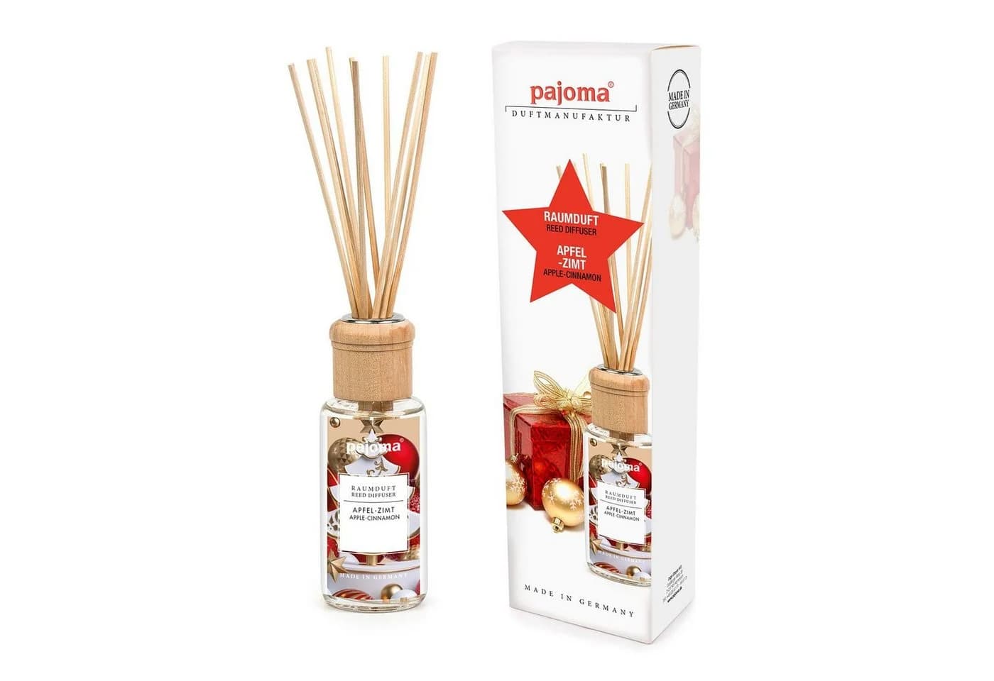 pajoma® Raumduft 100 ml Apfel-Zimt Lufterfrischer mit Rattanstäbchen - Bild 2