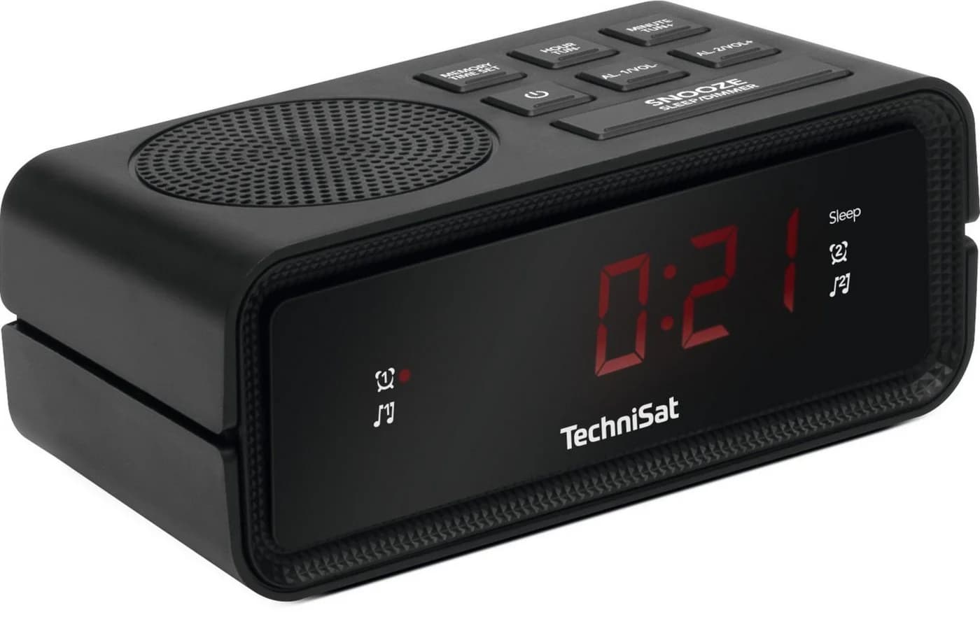 TechniSat DIGICLOCK 2 Radiowecker UKW mit Snooze-Funktion Schwarz