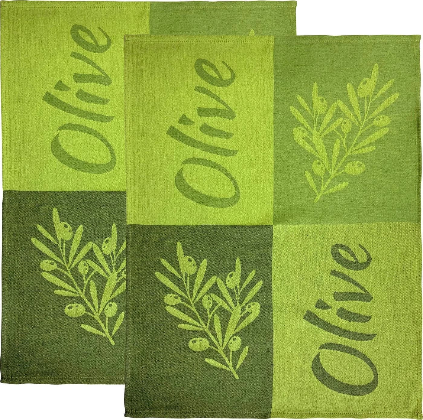 Stuco Jacquard Halbleinen Geschirrtuch Verdial 2er-Pack Grün