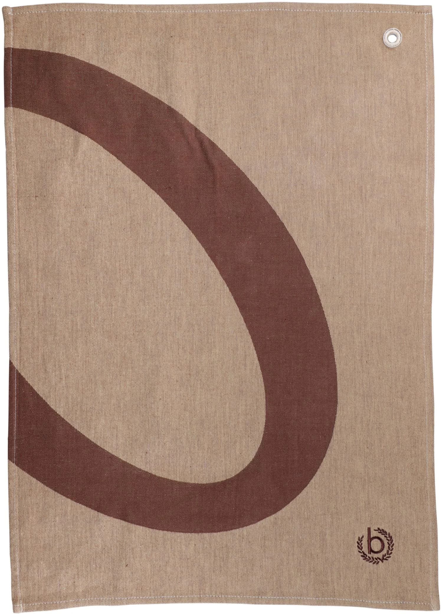 Bugatti Geschirrtuch Ellipse Jacquard Braun 100% Baumwolle